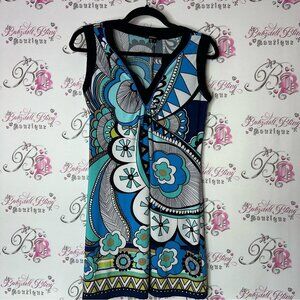 Xoxo dress paisley boho Vibrant Blue and Green Sleeveless Dress